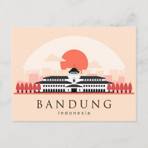 Reise nach Bandung Indonesien im Vintage-Stil Urla Postkarte
