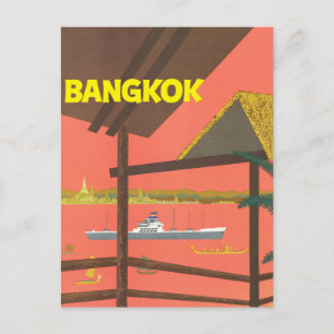 Reise nach Bangkok Thailand im Vintage-Stil Postkarte