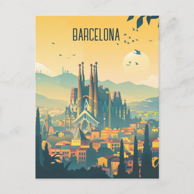 Reise nach Barcelona Postkarte (Vorderseite)