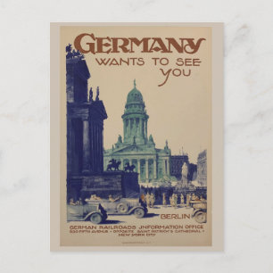 Reise nach Berlin Deutschland Vintage Tourismus Postkarte