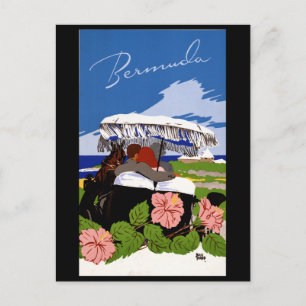 Reise nach Bermuda Vintage 1940er Postkarte