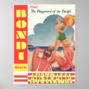 Reise nach Bondi Beach Australien Vintage Poster