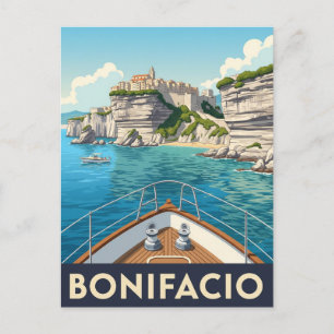 Reise nach Bonifacio Korsika Frankreich Vintage Postkarte