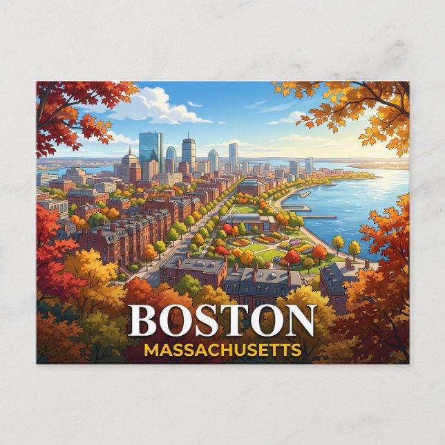 Reise nach Boston Massachusetts Postkarte (Vorderseite)