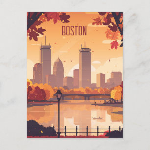 Reise nach Boston Postkarte