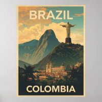 Reise nach Brasilien Kolumbien Retro Südamerika Vi