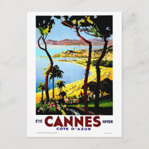 Reise nach Cannes Frankreich im Winter Vintage Postkarte