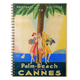 Reise nach Cannes im französischen Vintage-Stil Notizblock