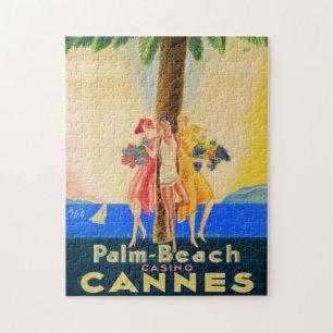 Reise nach Cannes im französischen Vintage-Stil Puzzle