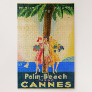 Reise nach Cannes im französischen Vintage-Stil Puzzle