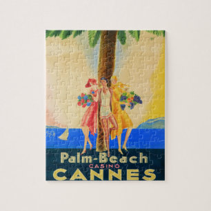 Reise nach Cannes im französischen Vintage-Stil Puzzle