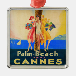 Reise nach Cannes im französischen Vintage-Stil Silbernes Ornament