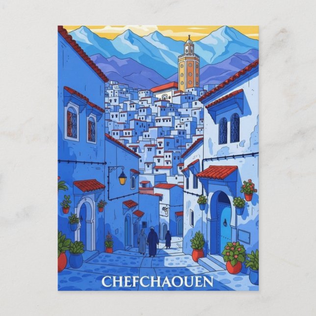 Reise nach Chefchaouen Marokko Postkarte (Vorderseite)