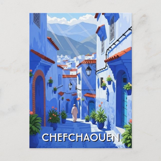 Reise nach Chefchaouen Marokko Postkarte (Vorderseite)