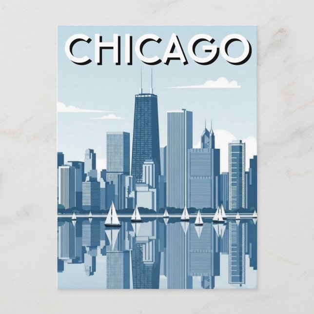 Reise nach Chicago Illinois Postkarte (Vorderseite)