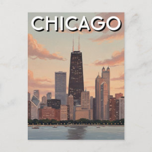 Reise nach Chicago Illinois Postkarte