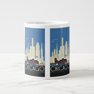 Reise nach Chicago im Vintage-Stil hat alles Stadt Jumbo-Tasse