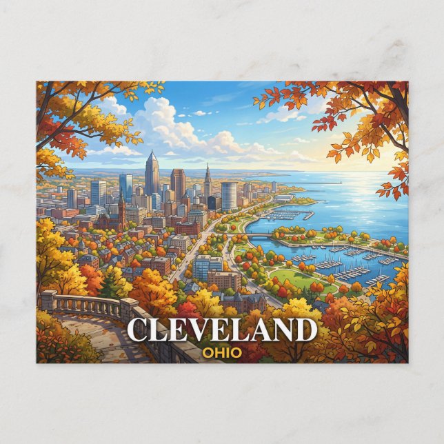 Reise nach Cleveland Ohio Postkarte (Vorderseite)