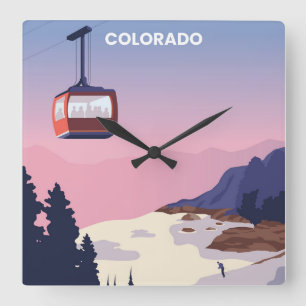 Reise nach Colorado Quadratische Wanduhr