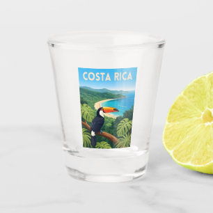 Reise nach Costa Rica im Vintage-Stil Strand Retro Schnapsglas