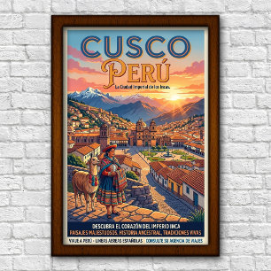 Reise nach Cusco, Peru in den 1960er Jahren Poster