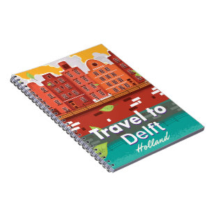 Reise nach Delft Holland-Reiseplakat Notizblock