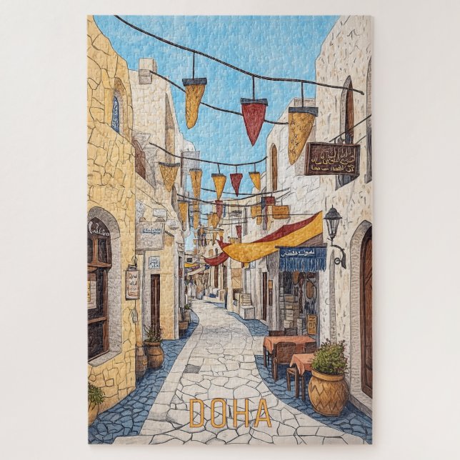 Reise nach Doha Katar Puzzle (Vertikal)
