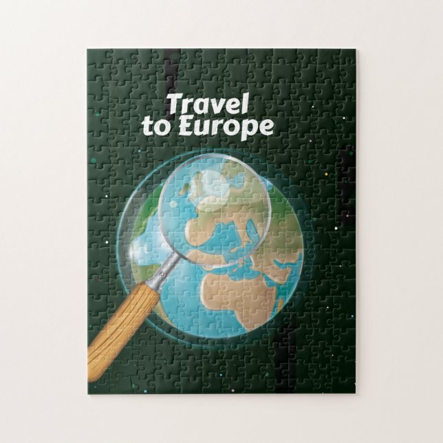 Reise nach Europa - Urlaubstext Puzzle (Vertikal)