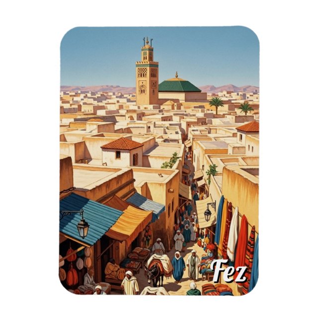 Reise nach Fes Marokko Magnet (Vertikal)