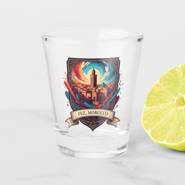 Reise nach Fes Marokko Schnapsglas (Vorderseite)