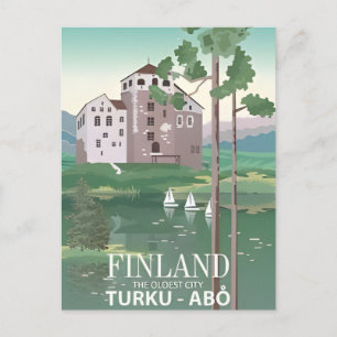 Reise nach Finnland im Winter, Nordeuropa im Vinta Postkarte