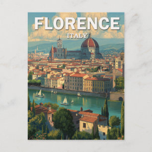 Reise nach Florenz Italien Vintage Skyline Postkarte