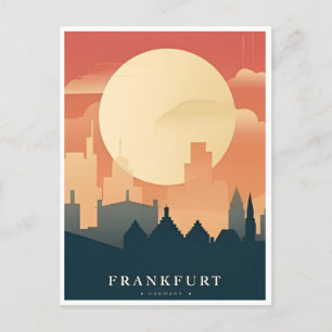 Reise nach Frankfurt Skyline Deutschland Vintage Postkarte
