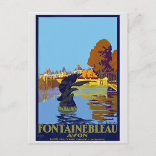 Reise nach Frankreich Schloss Fontainebleau Vintag Postkarte