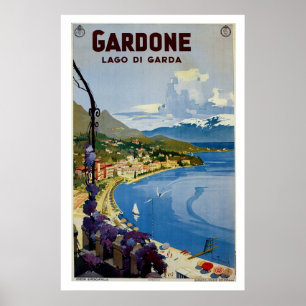 Reise nach Gardone am Gardasee Italien Vintage Poster