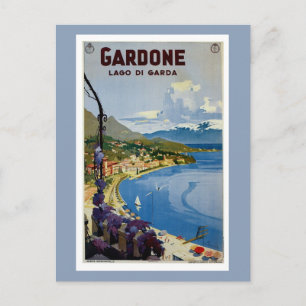 Reise nach Gardone am Gardasee Italien Vintage Postkarte