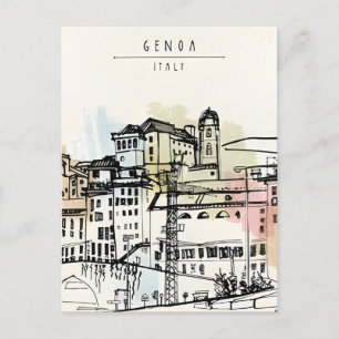 Reise nach Genua Italien im Vintage-Stil Genua Ita Postkarte