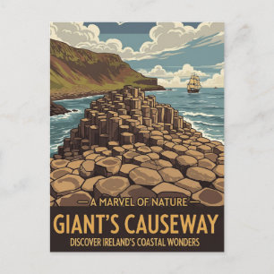 Reise nach Giant's Causeway Nordirland im Vintage- Postkarte