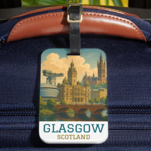 Reise nach Glasgow Schottland Vintage Gepäckanhänger