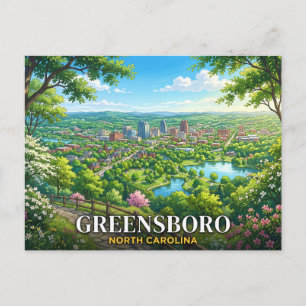 Reise nach Greensboro North Carolina Postkarte