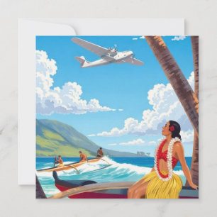 Reise nach Hawaii im Vintage-Stil Feiertagskarte