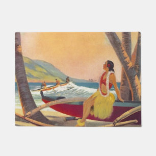 Reise nach Hawaii im Vintage-Stil Fußmatte