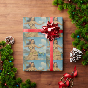 Reise nach Hawaii im Vintage-Stil Geschenkpapier