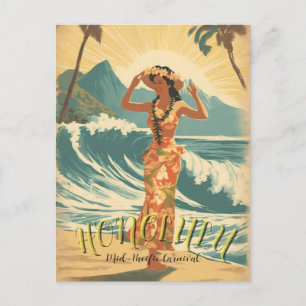 Reise nach Hawaii im Vintage-Stil Postkarte