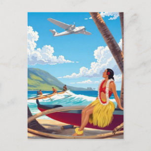 Reise nach Hawaii im Vintage-Stil Postkarte
