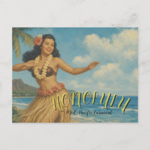 Reise nach Hawaii im Vintage-Stil Postkarte
