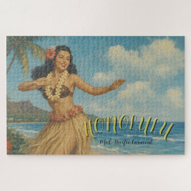 Reise nach Hawaii im Vintage-Stil Puzzle (Horizontal)
