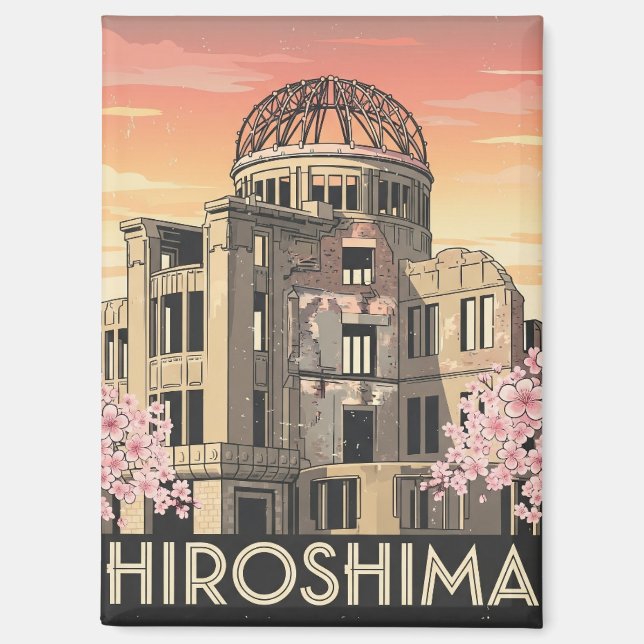Reise nach Hiroshima Japan Friedensdom Magnet (Vorderseite)