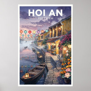 Reise nach Hoi An Vietnam im Vintage-Stil Poster