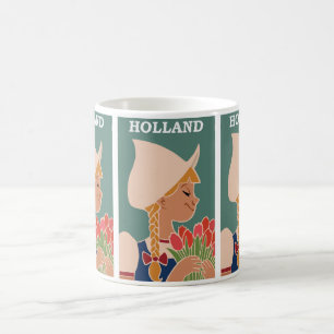 Reise nach Holland im Vintage-Stil: Tulpenfelder  Kaffeetasse